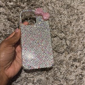 Crystal Rhinestone iPhone 16 pro max Case with Pink Bow